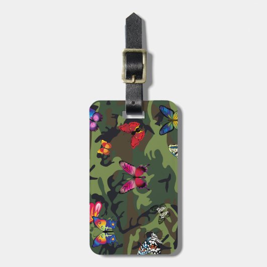 Schmetterlingsmarouflage Gepäckanhänger (Vorderseite vertikal)