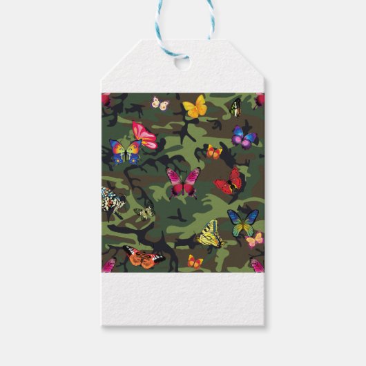 Schmetterlingsmarouflage Geschenkanhänger (Vorderseite)