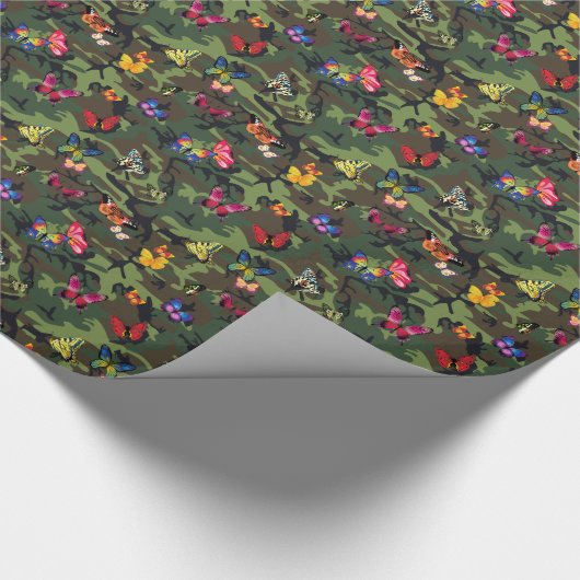 Schmetterlingsmarouflage Geschenkpapier (Ecke)