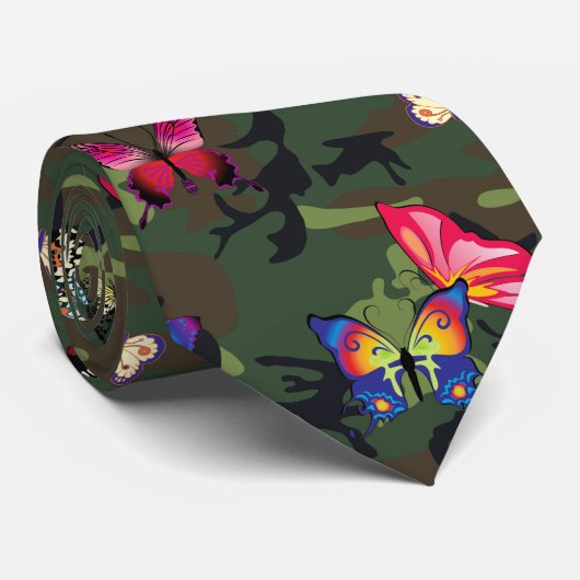 Schmetterlingsmarouflage Krawatte (Gerollt)