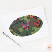 Schmetterlingsmarouflage Ovaler Aufkleber (Umschlag)