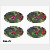 Schmetterlingsmarouflage Ovaler Aufkleber (Blatt)