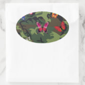 Schmetterlingsmarouflage Ovaler Aufkleber (Tasche)