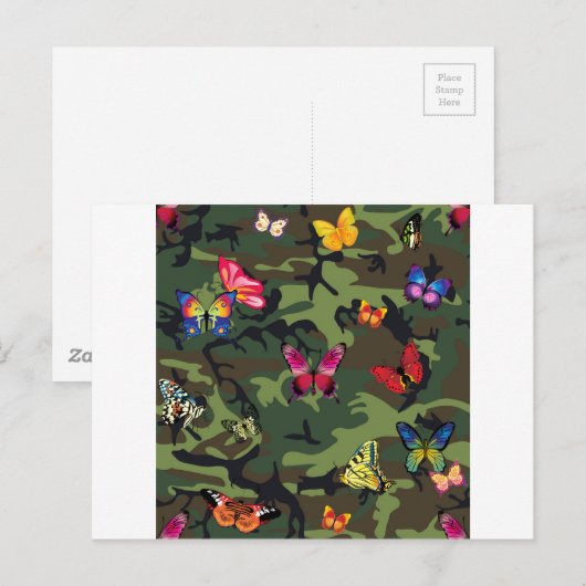 Schmetterlingsmarouflage Postkarte (Vorne/Hinten)