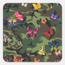 Schmetterlingsmarouflage Quadratischer Aufkleber