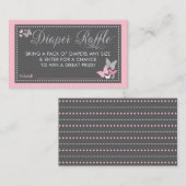 Schmetterlingsmaschine, Raffelscheine, rosa grau Visitenkarte (Vorne/Hinten)