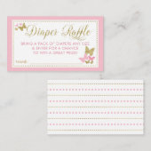 Schmetterlingsmaschinenfahrschein, rosa Gold Visitenkarte (Vorne/Hinten)