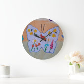 Schmetterlingsmaske Große Wanduhr (Zuhause)