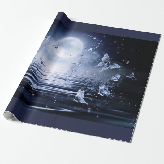 Schmetterlingsmondflug Geschenkpapier (Ungerollt)