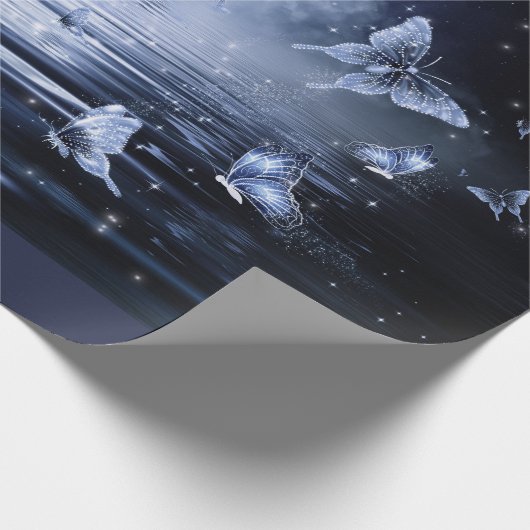 Schmetterlingsmondflug Geschenkpapier (Ecke)