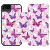 Schmetterlingsmuster 2 incipio iPhone Geldbeutel-Hülle (Folio Geöffnet)