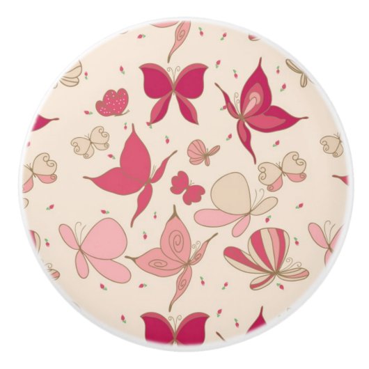 Schmetterlingsmuster 2 keramikknauf (Vorderseite)