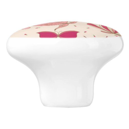 Schmetterlingsmuster 2 keramikknauf (Seitenansicht)