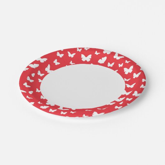 Schmetterlingsmuster 2 pappteller (Schrägansicht)