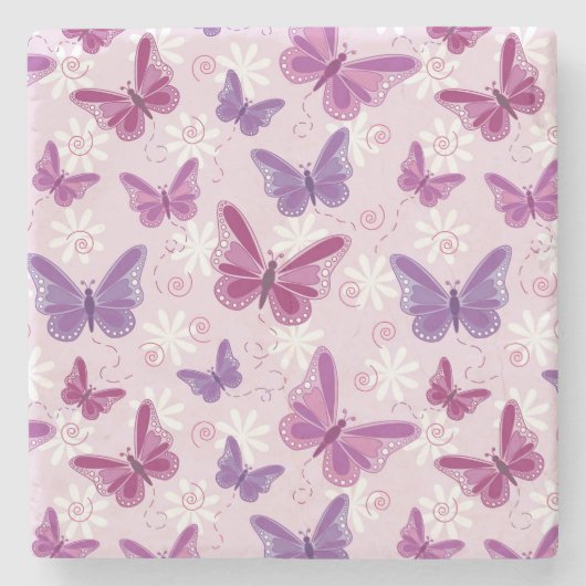 Schmetterlingsmuster 2 steinuntersetzer (Vorderseite)