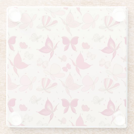 Schmetterlingsmuster 3 glasuntersetzer (Rückseite)