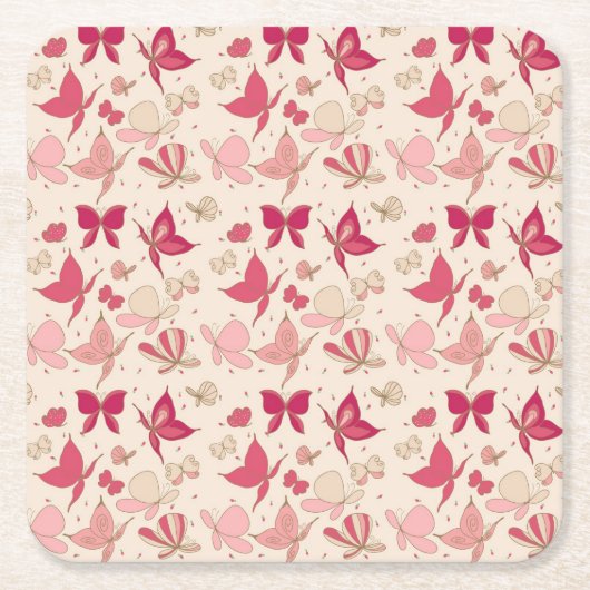 Schmetterlingsmuster 3 rechteckiger pappuntersetzer (Vorderseite)