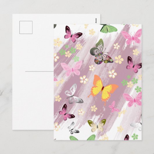 Schmetterlingsmuster 7 feiertagspostkarte (Vorne/Hinten)