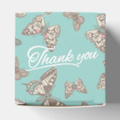 Schmetterlingsmuster aquamarin danke Ihnen Gastges Geschenkschachtel (Oben)