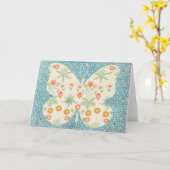 Schmetterlingsmuster auf Muster Art Note Card 4 Karte (Gelbe Blume)