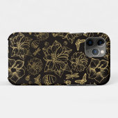 Schmetterlingsmuster aus Gold-Blume Case-Mate iPhone Hülle (Rückseite (Horizontal))