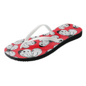 Schmetterlingsmuster aus Kohl in Rot Badesandalen (Schrägansicht)