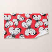 Schmetterlingsmuster aus Kohl in Rot Badhandtuch Set (Handtuch)