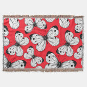Schmetterlingsmuster aus Kohl in Rot Decke (Vorderseite)