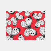 Schmetterlingsmuster aus Kohl in Rot Fleecedecke (Vorderseite (Horizontal))