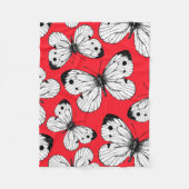 Schmetterlingsmuster aus Kohl in Rot Fleecedecke (Vorderseite)