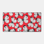 Schmetterlingsmuster aus Kohl in Rot Schreibtischunterlage (Vorderseite)