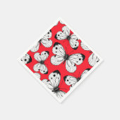 Schmetterlingsmuster aus Kohl in Rot Serviette (Ecke)