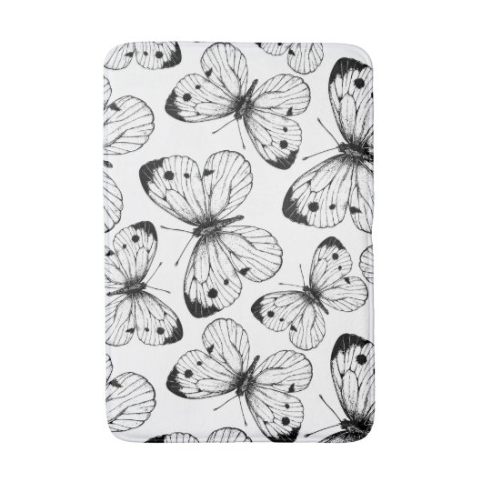 Schmetterlingsmuster Badematte (Vorderseite Vertikal)