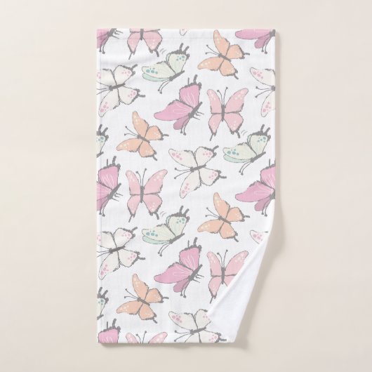 Schmetterlingsmuster Badhandtuch Set (Handtuch)