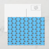 Schmetterlingsmuster Blau. Postkarte (Vorne/Hinten)