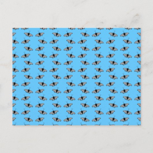 Schmetterlingsmuster Blau. Postkarte (Vorderseite)