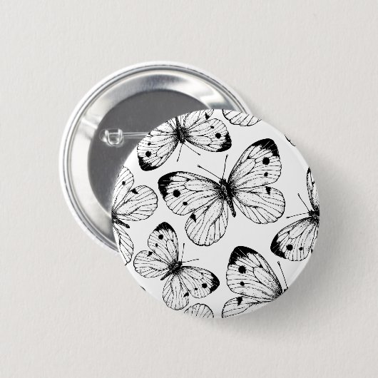 Schmetterlingsmuster Button (Vorne & Hinten)