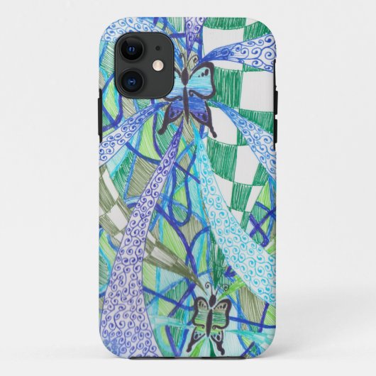 Schmetterlingsmuster Case-Mate iPhone Hülle (Rückseite)