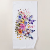 Schmetterlingsmuster der Blume Strandtuch (Vorderseite)