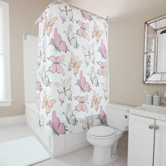 Schmetterlingsmuster Duschvorhang (Beispiel)