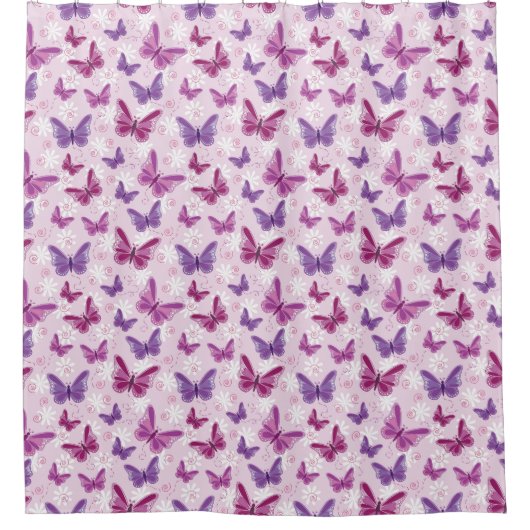 Schmetterlingsmuster Duschvorhang (Vorderseite)