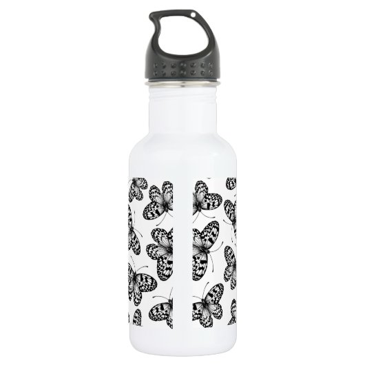 Schmetterlingsmuster Edelstahlflasche (Rückseite)
