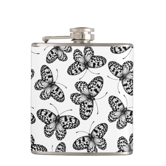 Schmetterlingsmuster Flachmann (Vorderseite)