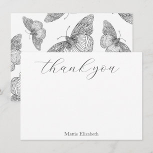 Schmetterlingsmuster für Pen und Tinte Dankeskarte