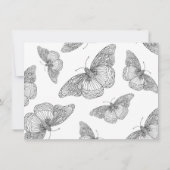 Schmetterlingsmuster für Pen und Tinte Dankeskarte (Rückseite)