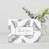 Schmetterlingsmuster für Pen und Tinte Dankeskarte (Stehend Vorderseite)