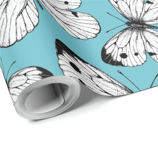 Schmetterlingsmuster Geschenkpapier (Rolleneckpunkt)