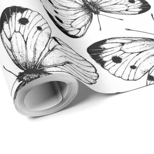 Schmetterlingsmuster Geschenkpapier (Rolleneckpunkt)
