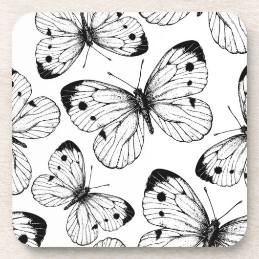 Schmetterlingsmuster Getränkeuntersetzer (Vorderseite)