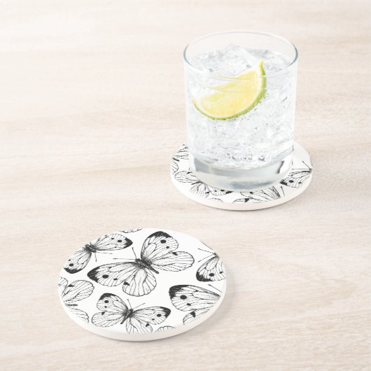 Schmetterlingsmuster Getränkeuntersetzer (Seite)